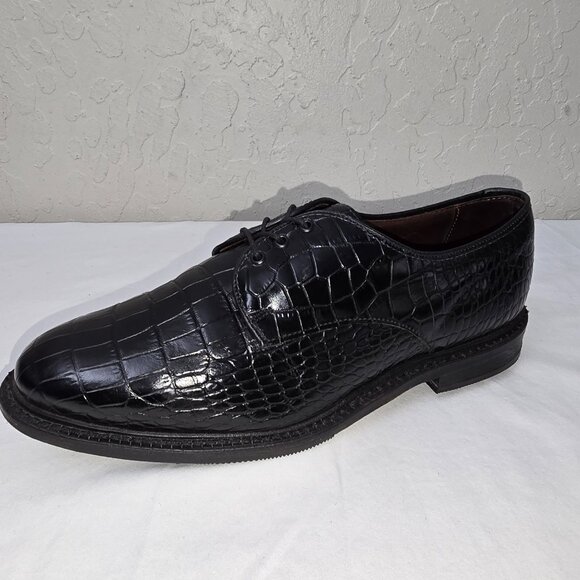 Allen Edmonds Men's Haskell Black Gator Print Golf Shoes 8.5 D Made in the USA - Picture 4 of 12